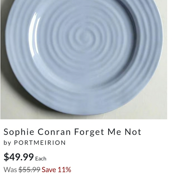 Vintage Set Of 4 SOPHIE CONRAN For PORTMEIRION  *Forget Me Not* Salad Plates - Picture 9 of 9